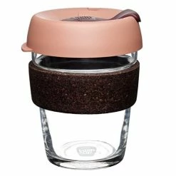 Keepcup - Brew Wood Reusable Glass Coffee Cup Caramel 340ml