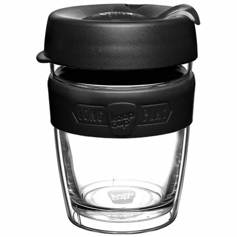 Keepcup - Brew Longplay Re-Use Glass Coffee Cup Black 340ml 3 Keepcup - Brew Longplay Re-Use Glass Coffee Cup Black 340ml