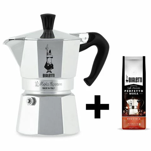 Bialetti - Moka Express 6 Cup With 250gm Ground Coffee 3 Bialetti - Moka Express 6 Cup With 250gm Ground Coffee