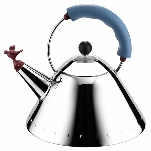 Alessi - Michael Graves Kettle With Bird Whistle Blue 2 Alessi - Michael Graves Kettle With Bird Whistle Blue